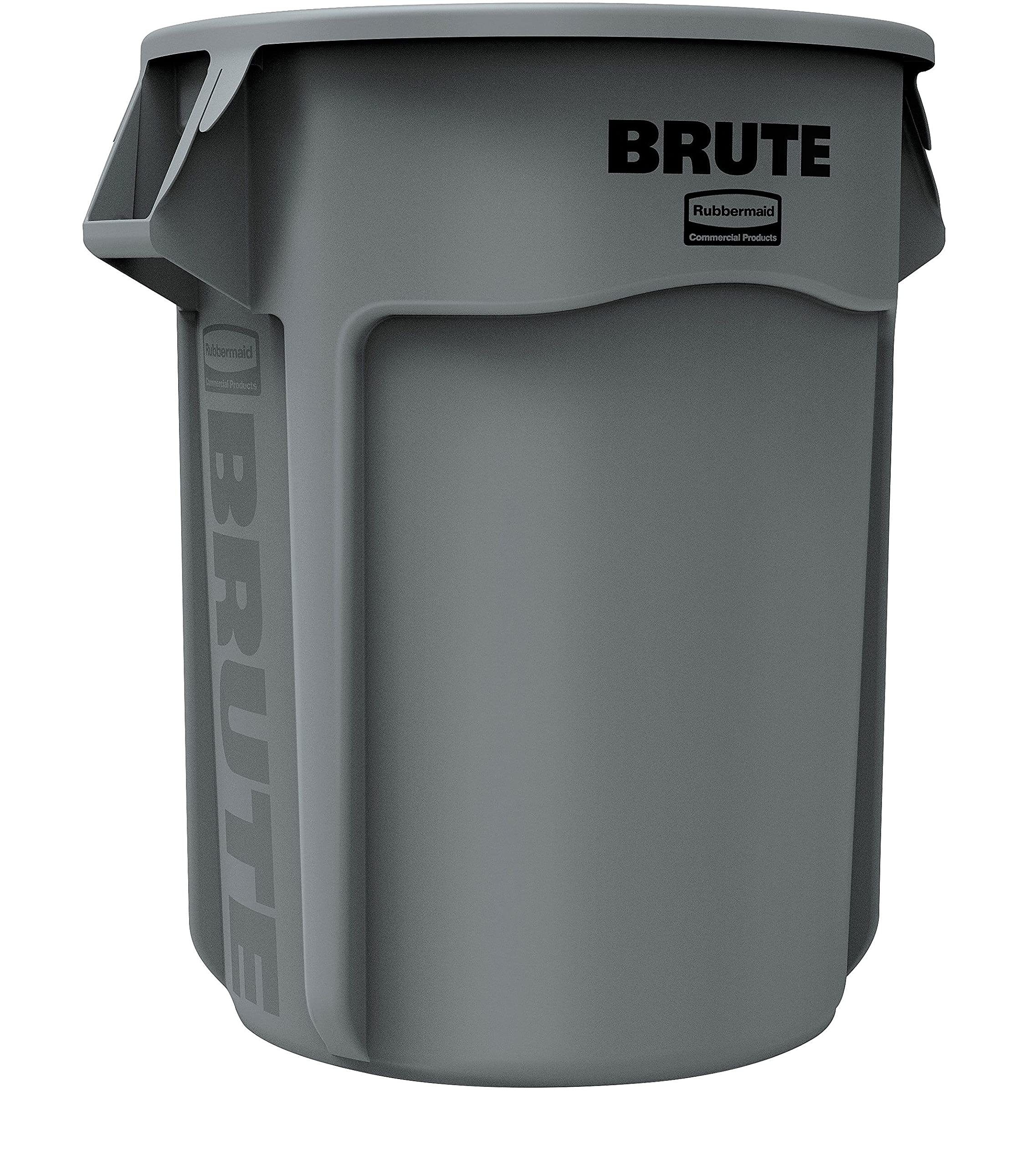 Rubbermaid Commercial 265500GY 55 Gallon Gray Round Brute Plastic Trash Can - Heavy Duty Waste Container for Commercial Kitchens, Restaurants & Industrial Use