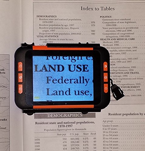 ViSee LVM-300 3.5 Inch Portable Low Vision Video Magnifier with Stand - Handheld Reading Aid for Books, Newspapers & Small Print - Ideal for Seniors & Visually Impaired