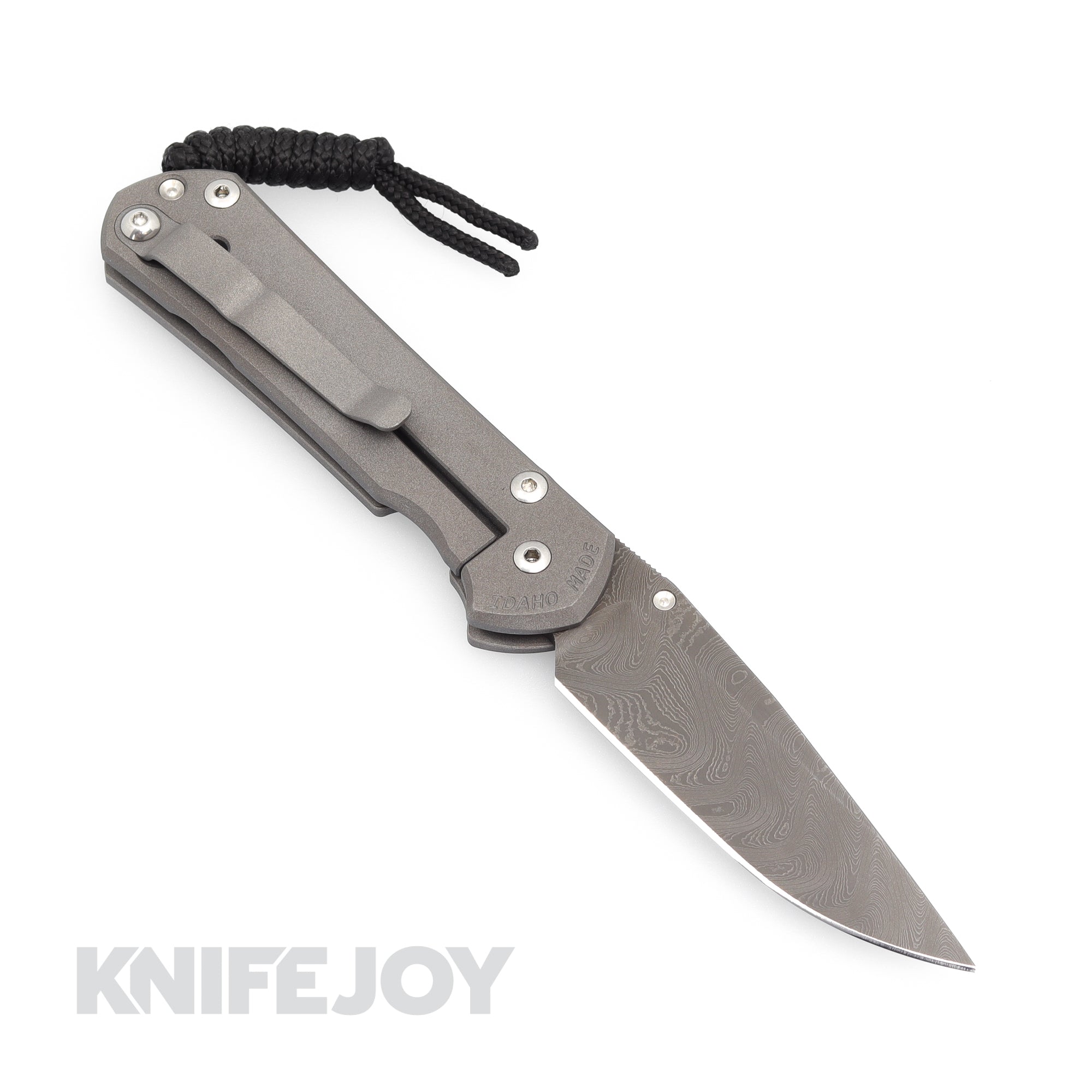 Chris Reeve Knives Small Sebenza 31 Drop Point Folding Knife - Damascus Steel Blade with Amethyst Inlay & Boomerang Cabochon - Unique Graphic Handles for Collectors, EDC, Outdoor Survival & Tactical Use