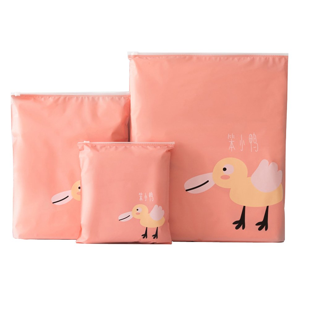 Waterproof Rolling Packing Bags for Travel - Space Saving Luggage Storage Organizers (Set of 6, Duck Pattern) - Perfect for Vacations, Business Trips & Closet Organization