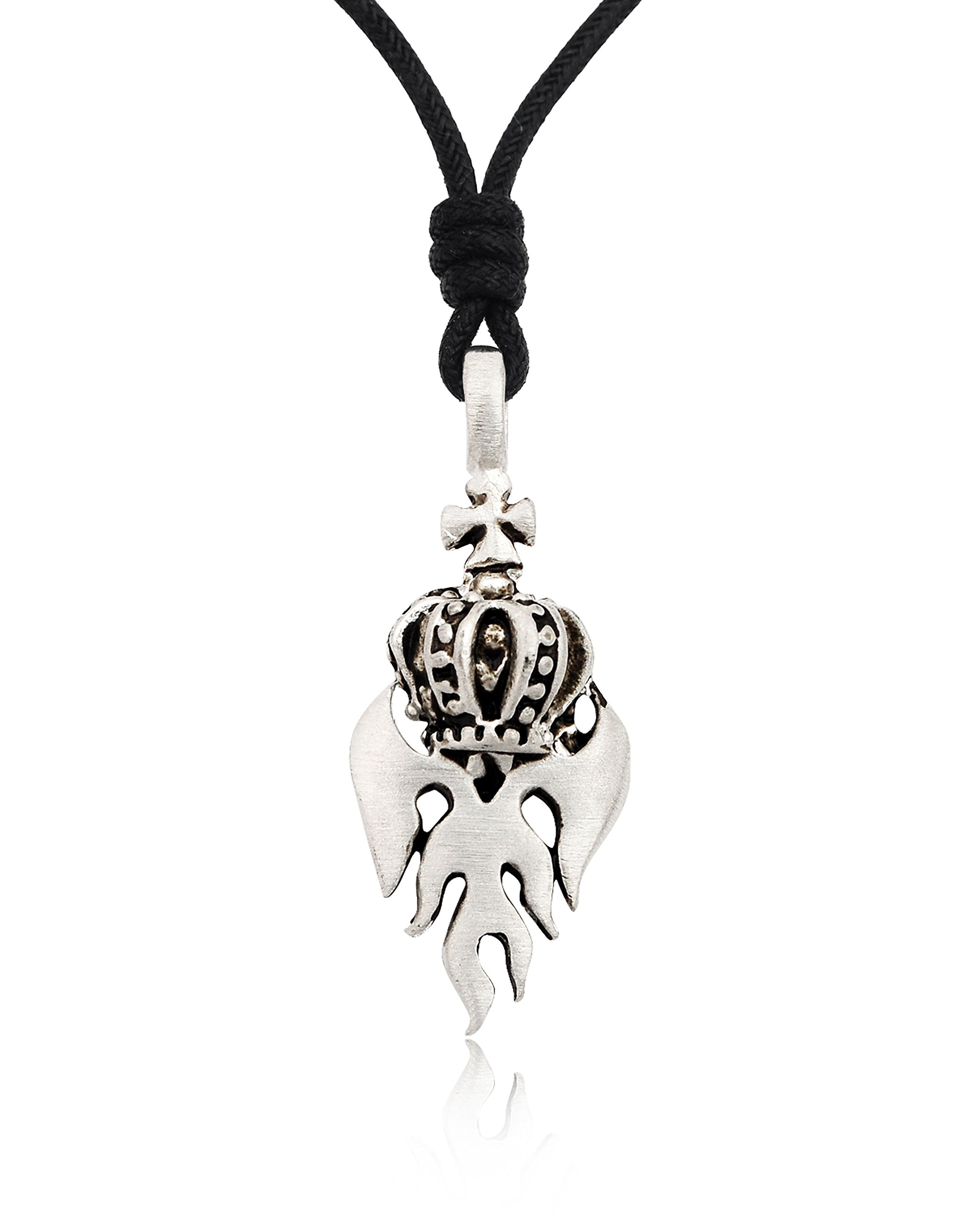 Elegant Crown Silver Pewter Charm Necklace Pendant - Vintage Royal Jewelry for Women, Gift for Queen Costume & Medieval Themed Parties