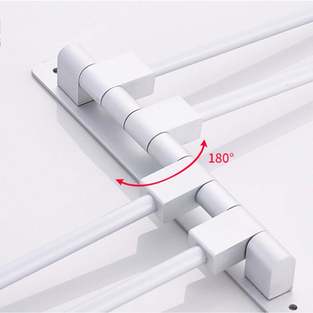 Rotating Wall-Mounted Aluminum Towel Bar - Space Saving for Bathroom