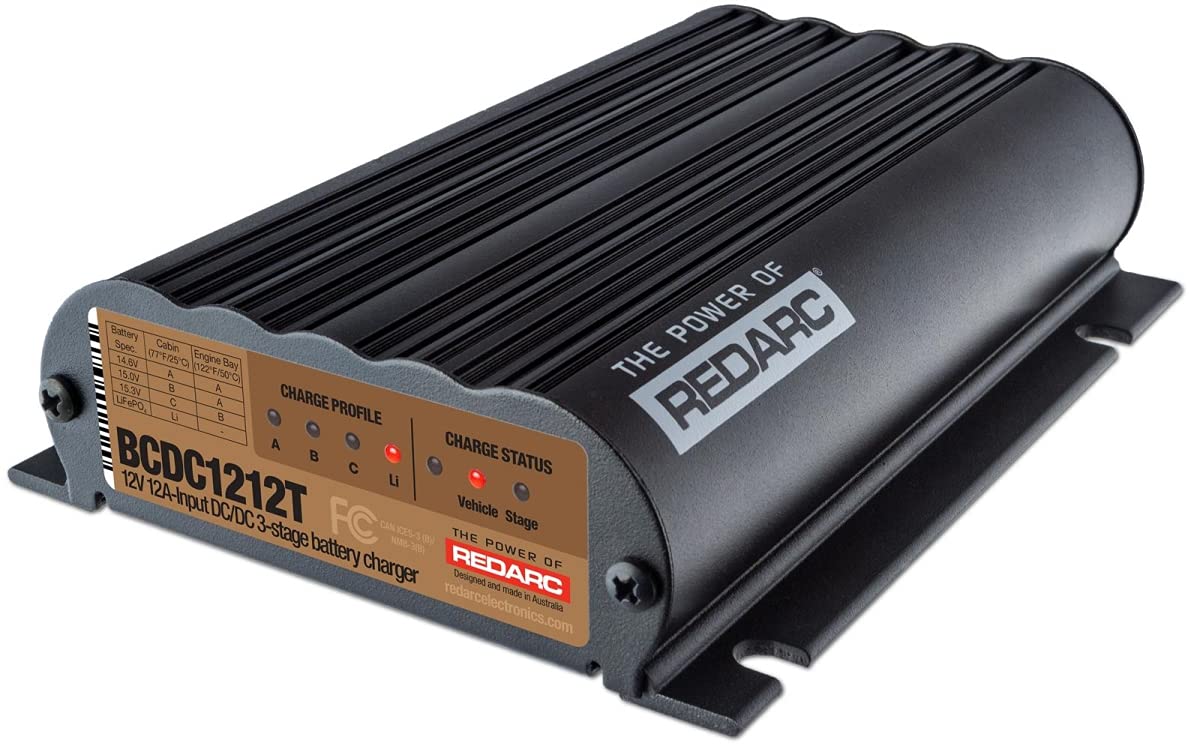 12A Heavy Duty Trailer Battery Charger - Waterproof & Fast Charging for RV, Boat, ATV - Perfect for Camping, Road Trips & Outdoor Adventures