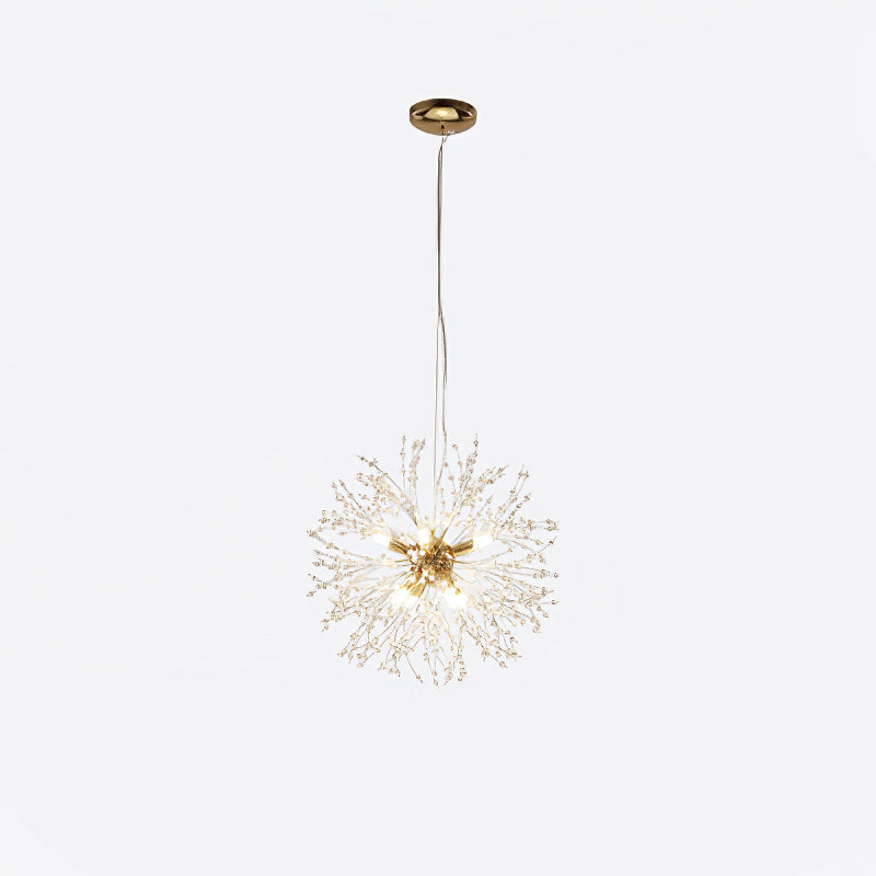 Elegant Crystal Dandelion Chandelier - Modern Glass Pendant Light Fixture for Dining Room, Living Room & Bedroom Decor