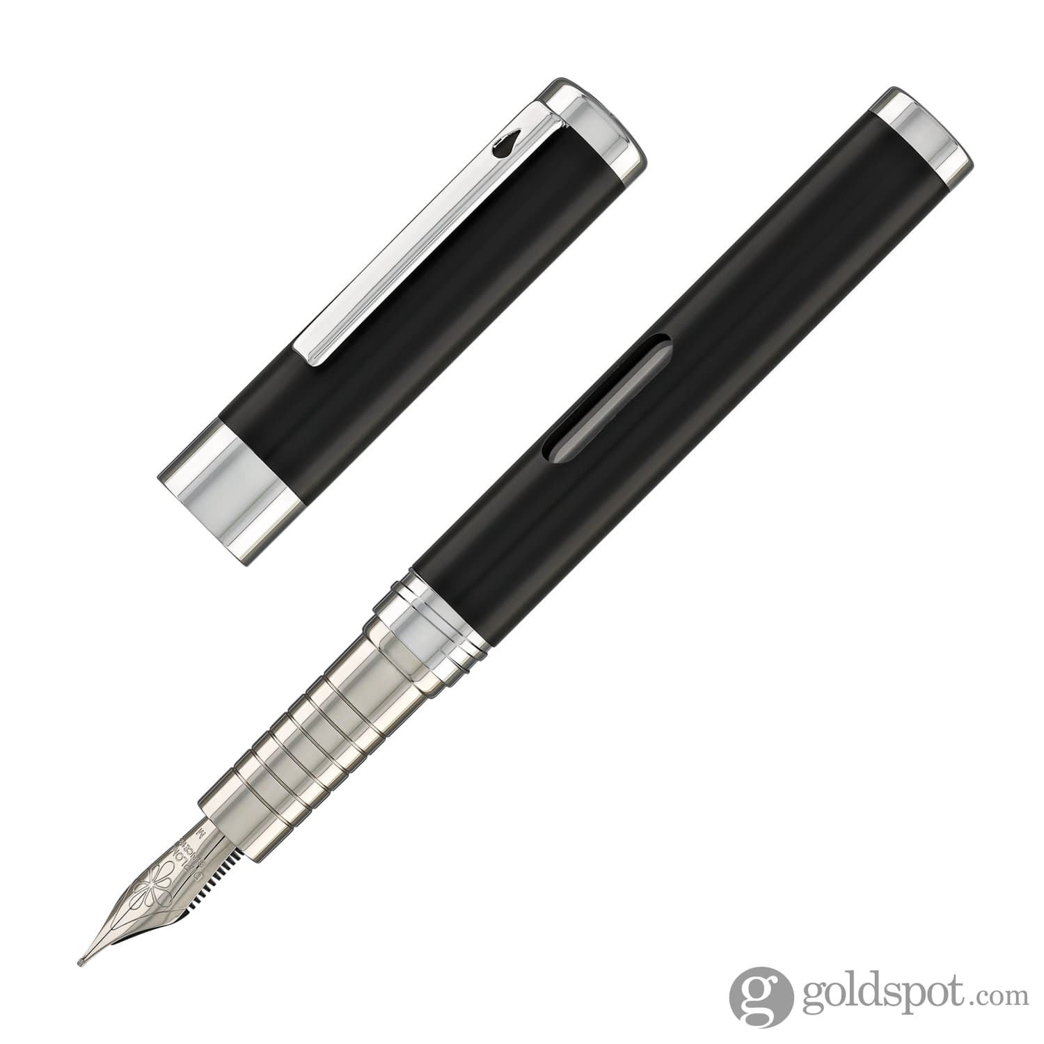 Diplomat Nexus Fountain Pen - Black & Chrome Finish - Premium Writing Instrument for Professionals, Students & Collectors - Perfect for Signing Documents, Note-Taking & Gift Giving