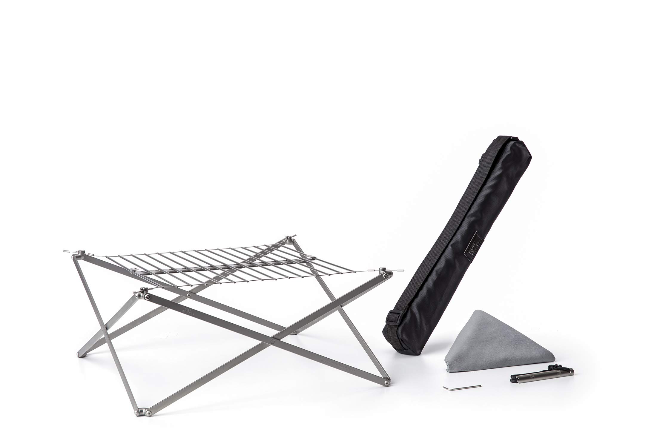 Wolf and Grizzly Grill Edition Kit - Portable Folding Camping Grill for Backpacking, Hiking & Outdoor Adventures | Compact Fire Grill Grate for Campfire Cooking | Perfect for Camping Trips, Picnics & Backyard BBQs