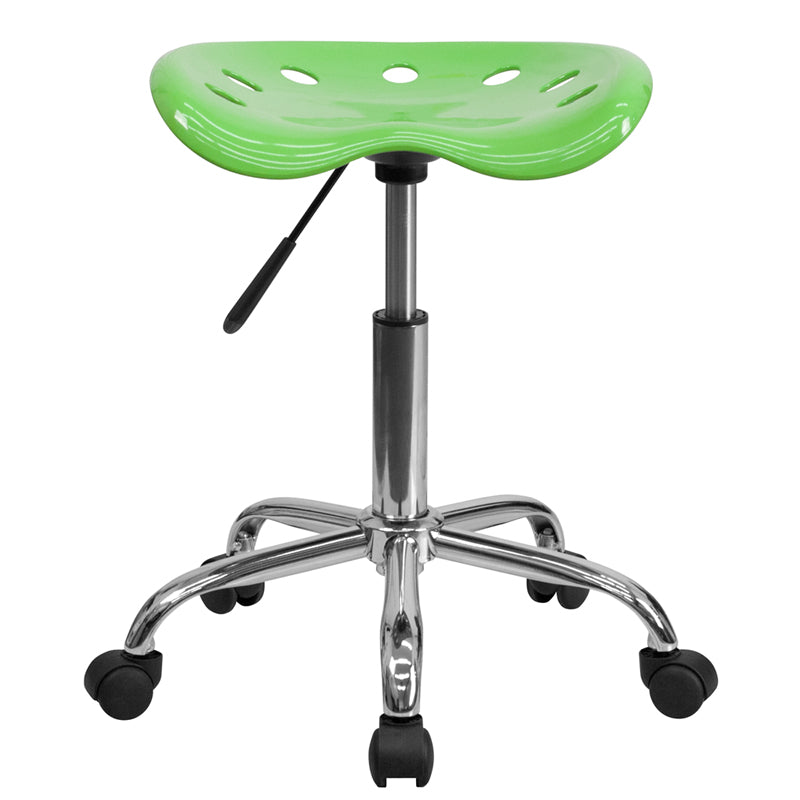 Vibrant Apple Green Tractor Seat & Chrome Stool - Retro Diner Style Bar Stool for Kitchen, Cafe, and Home Decor