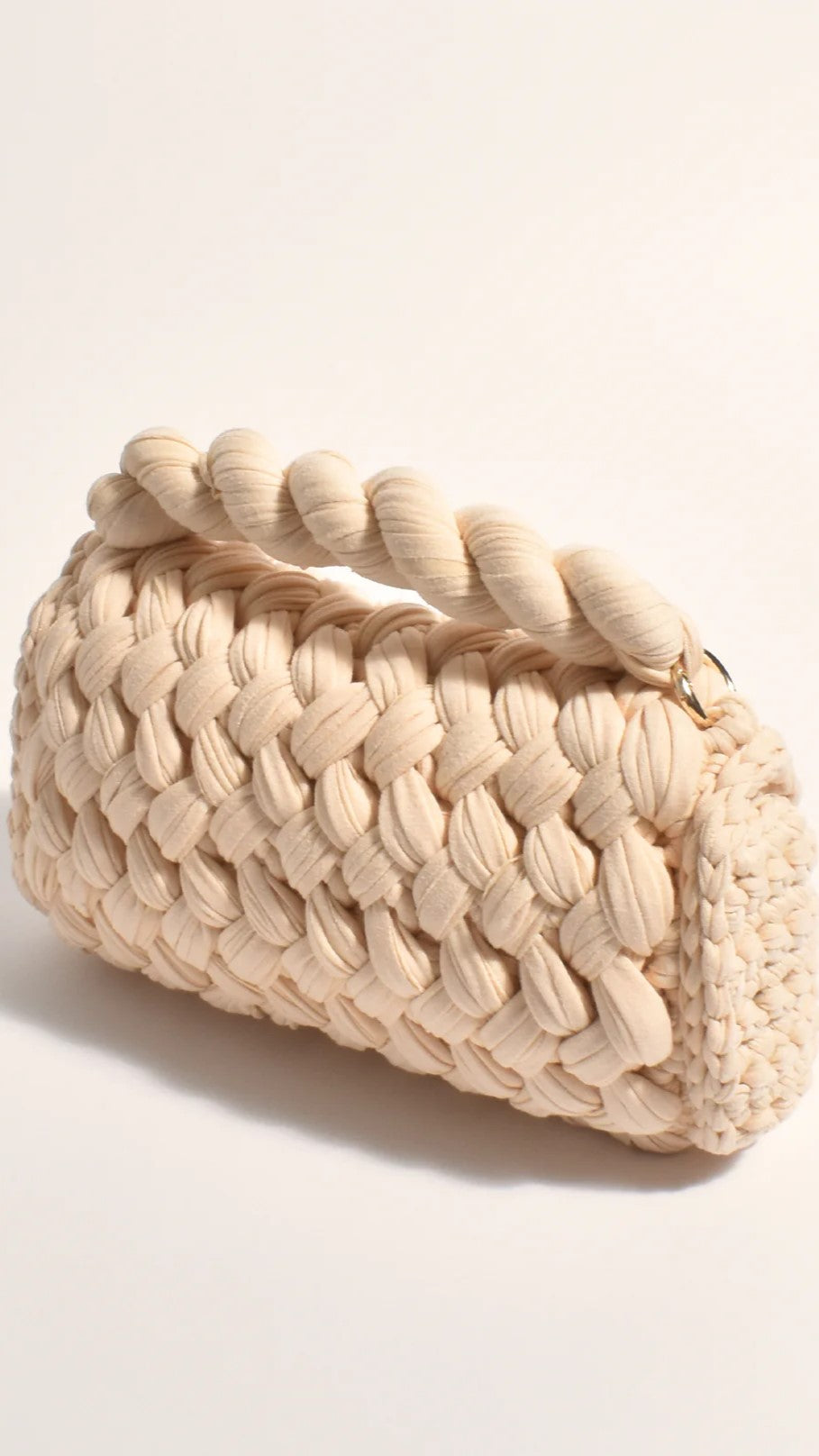 Annabel Chunky Plaited Handbag for Women - Stylish Cream Crossbody Purse with Adjustable Strap, Perfect for Work, Travel and Everyday Use