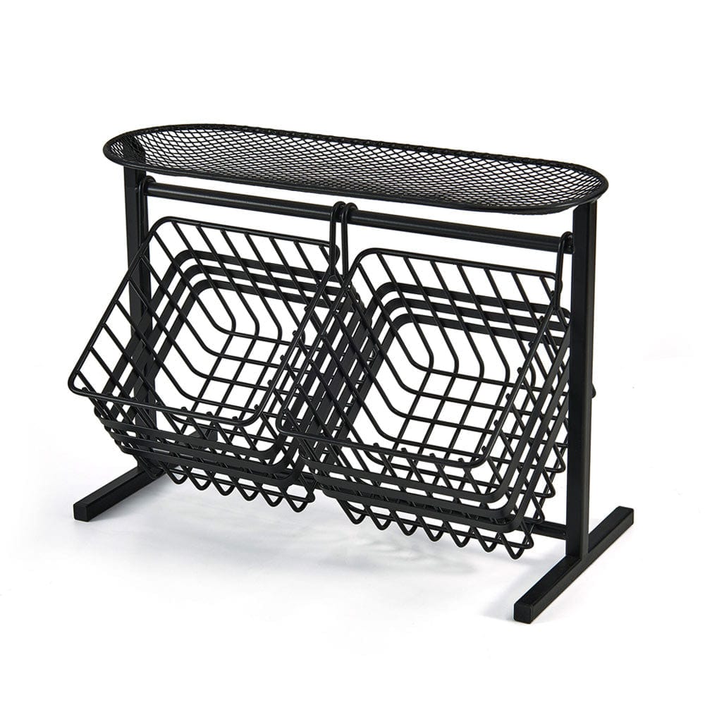 2-Tier Woven Storage Basket with Handles - Organizer for Home, Office, Nursery & Bathroom - Perfect for Toys, Books, Laundry & Bath Essentials