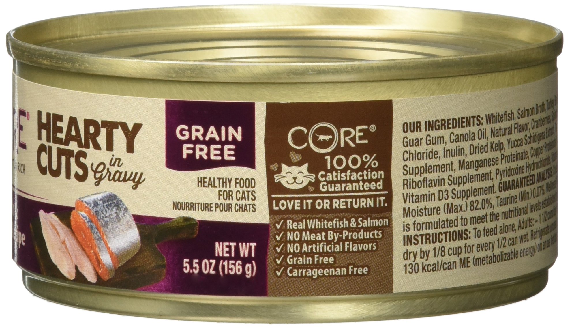 Premium Wellness 24-5.5 Oz Shredded Whitefish & Salmon Cat Food - Grain-Free, High Protein Recipe for Adult Cats - Perfect for Mealtime & Weight Management
