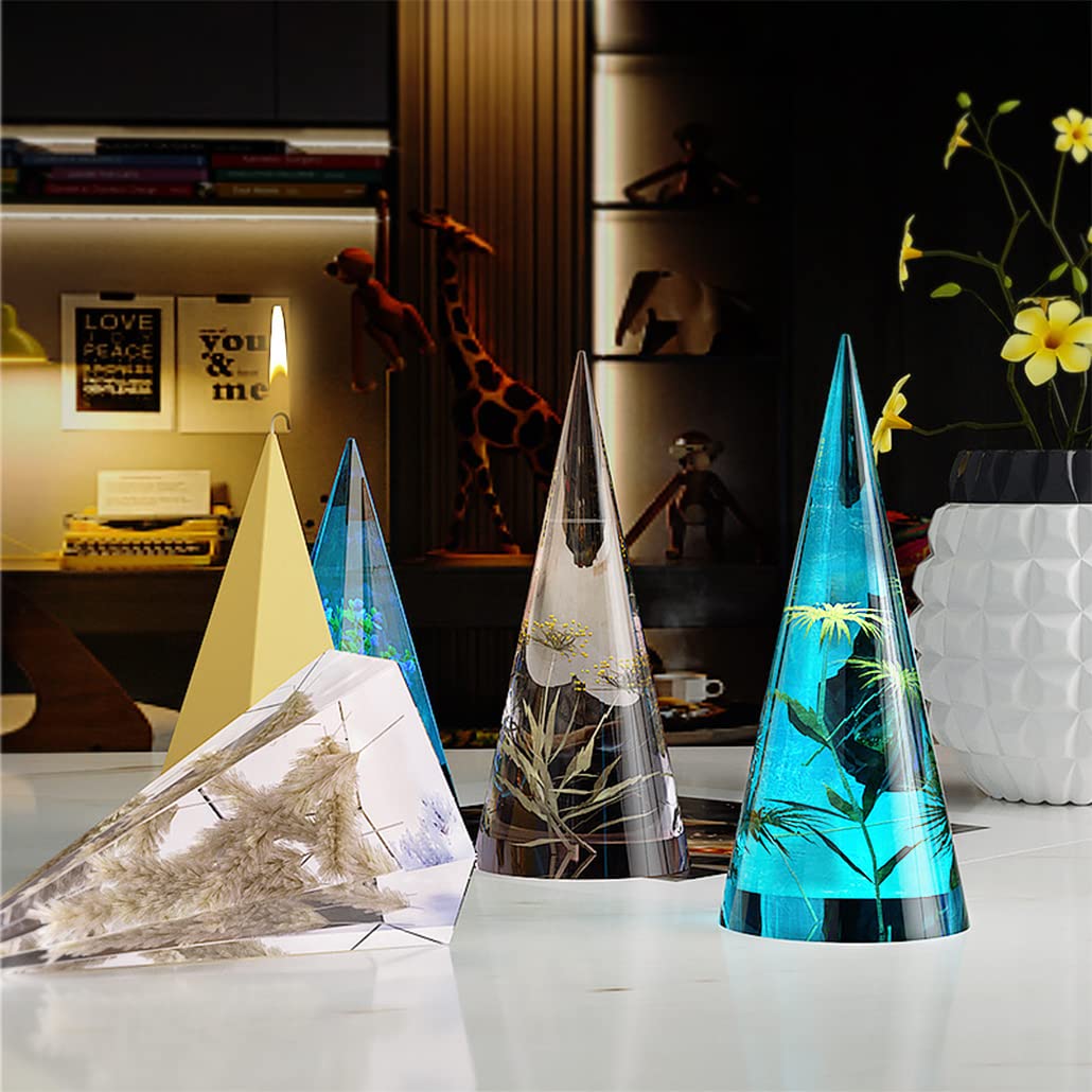 2Pcs Pyramid Resin Molds for DIY Crafts - 3D Silicone Candle Molds & Epoxy Casting Molds Set - Perfect for Making Pyramid Shaped Resin Ornaments, Home Decor, Wedding Centerpieces and Gift Making