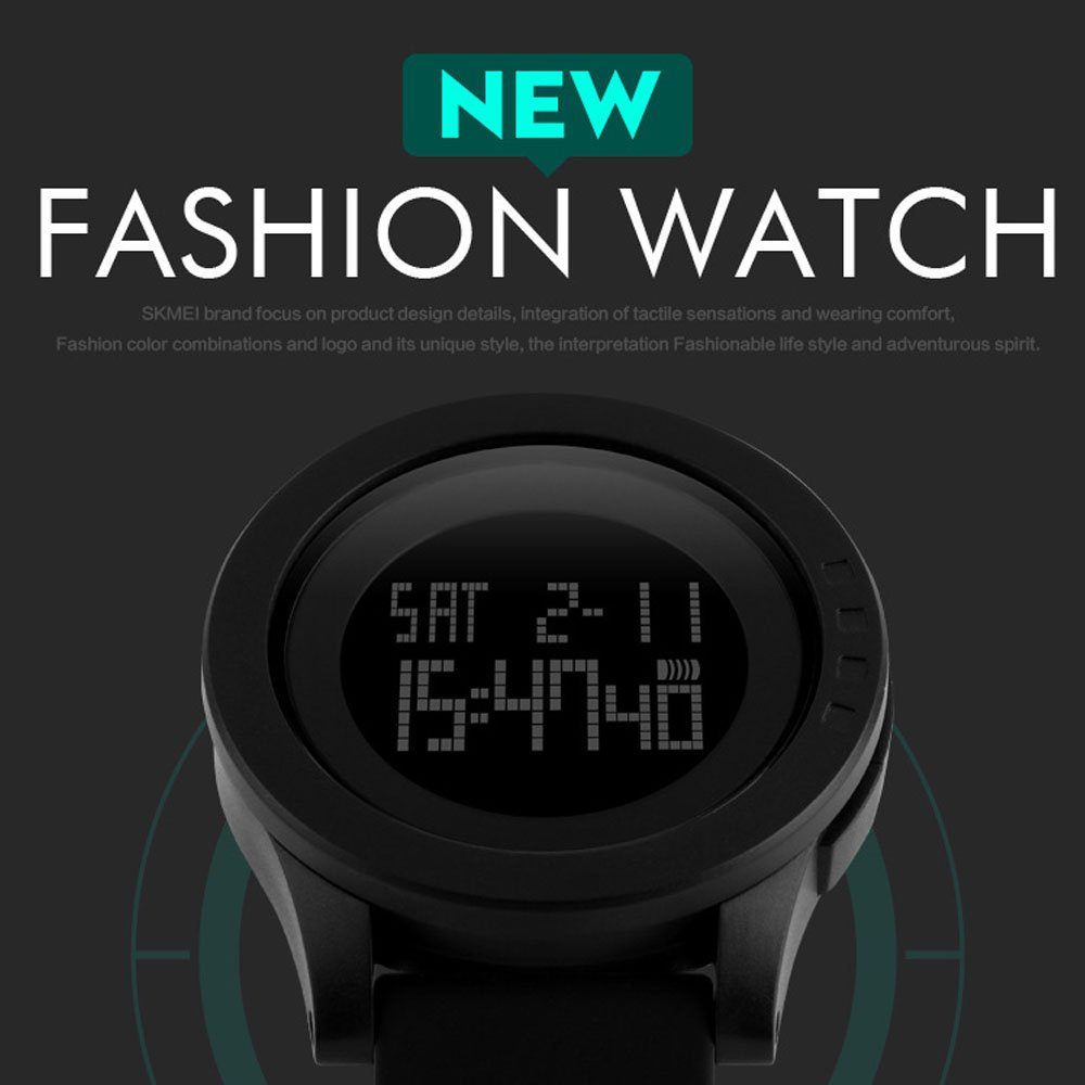 SKMEI Men's Digital Sports Watch - Waterproof LED Watch with Alarm & Stopwatch - Perfect for Running, Swimming & Outdoor Activities (Model 1142)