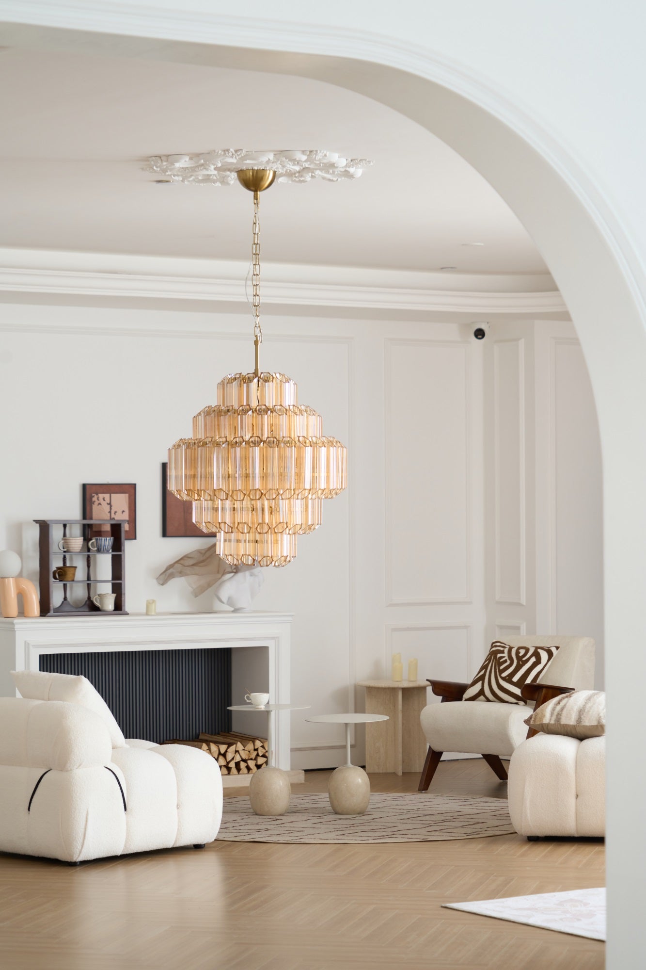 Luxury Aurum Cascade Murano Glass Chandelier - Handcrafted Italian Crystal Ceiling Light for Dining Room, Living Room & Foyer Decor