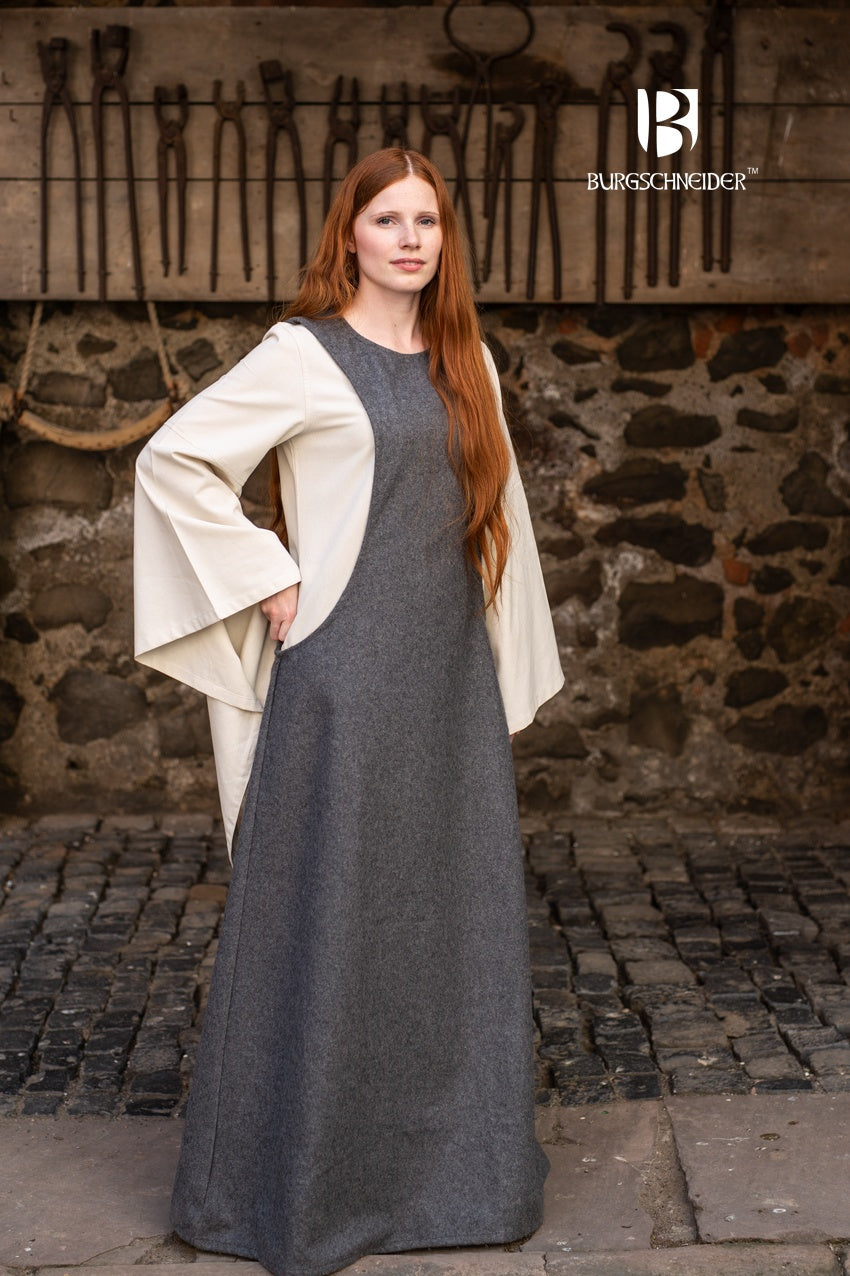 Premium Wool Surcoat Albrun Grey - Medieval Renaissance Costume for LARP, Cosplay & Historical Reenactment