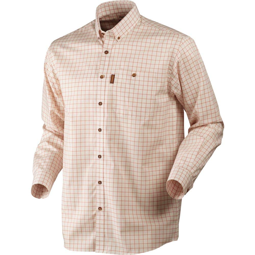 Harkila Stenstorp Shirt - Burnt Orange Checkered Button-Up Shirt for Men | Outdoor Hunting & Casual Wear