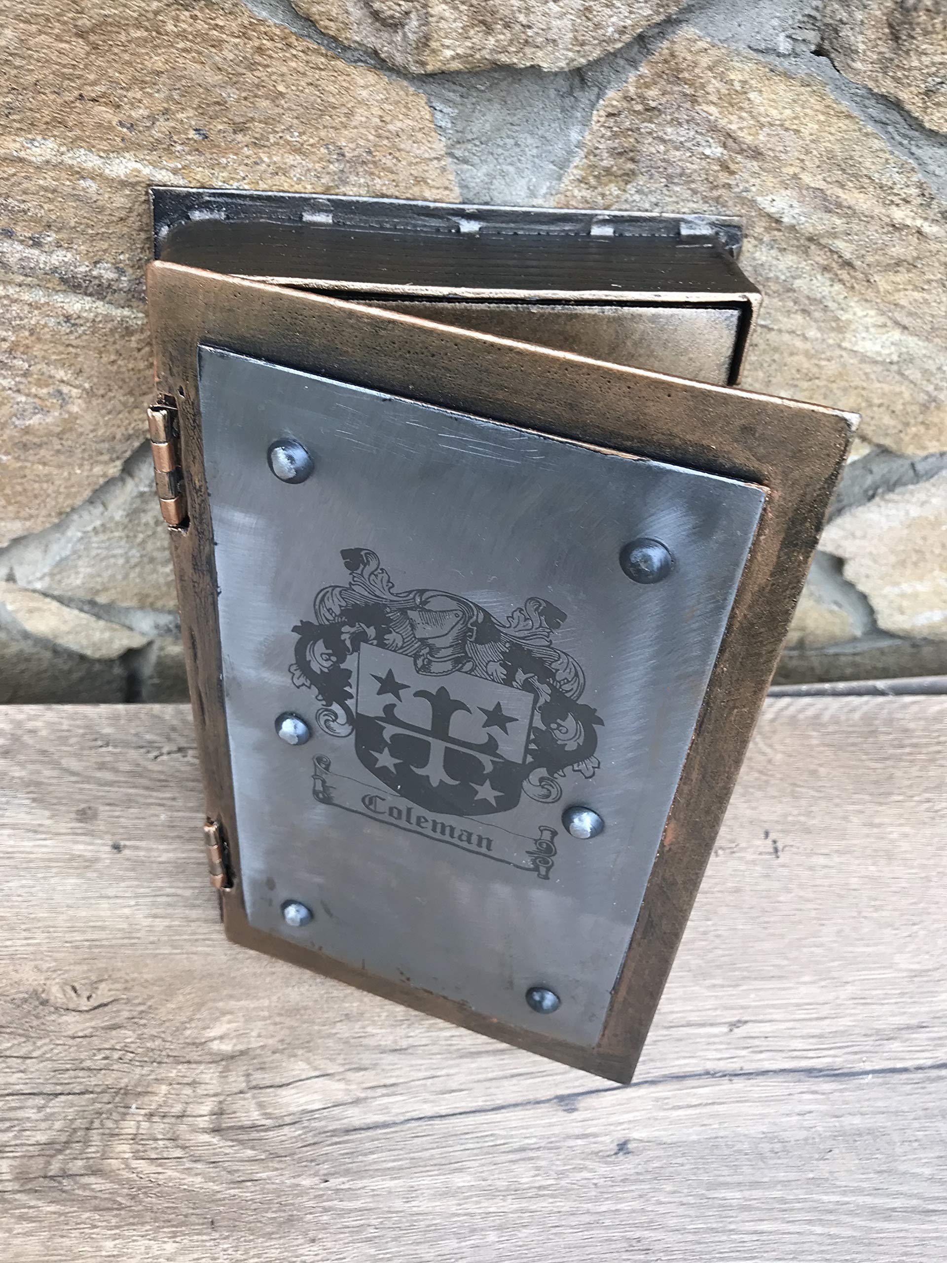 Engraved Metal Book with Lock & Key - Hidden Secret Compartment - Personalized 6th Anniversary Gift - Perfect for Romantic Surprises & Keepsake Storage