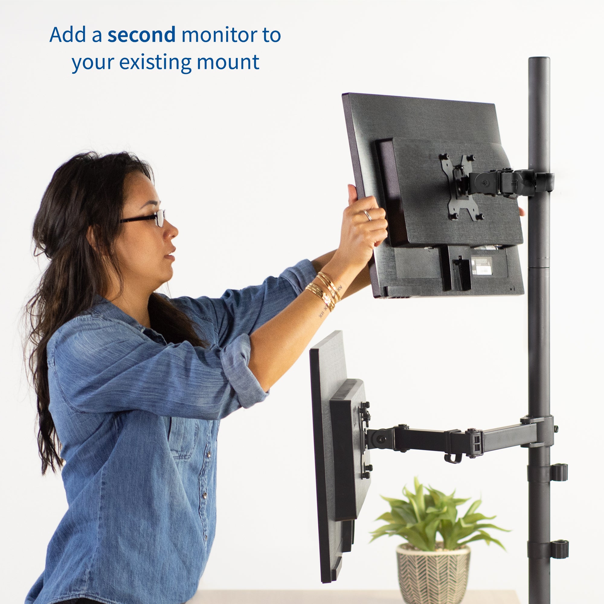 Universal VESA 75x75 & 100x100mm TV Wall Mount Bracket - Heavy Duty Pole Mount for Flat Screen TVs, Monitors & Displays - Perfect for Home, Office & Commercial Use