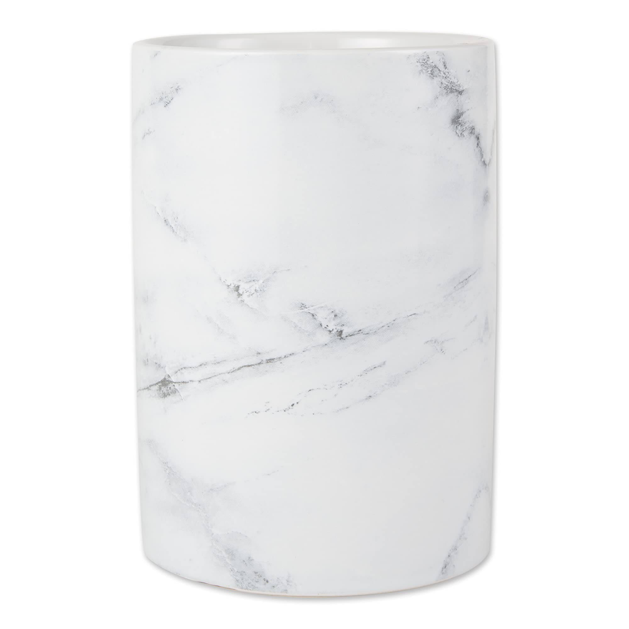 DII Ceramic Utensil Holder - White Marble Kitchen Organizer for Spoons, Forks & Cooking Tools | Perfect for Countertop Storage & Kitchen Decor
