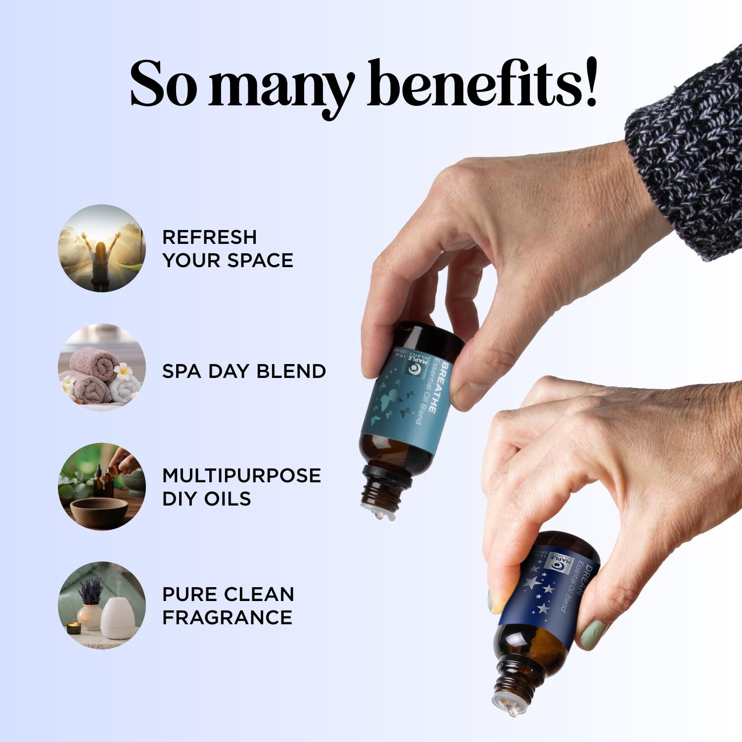 Best Aromatherapy Essential Oil Blends for Diffusers - 100% Pure Dream & Breathe Essential Oil Set (1 Fl Oz Each) - Relaxation, Stress Relief & Better Sleep - Perfect for Home, Office & Spa Use