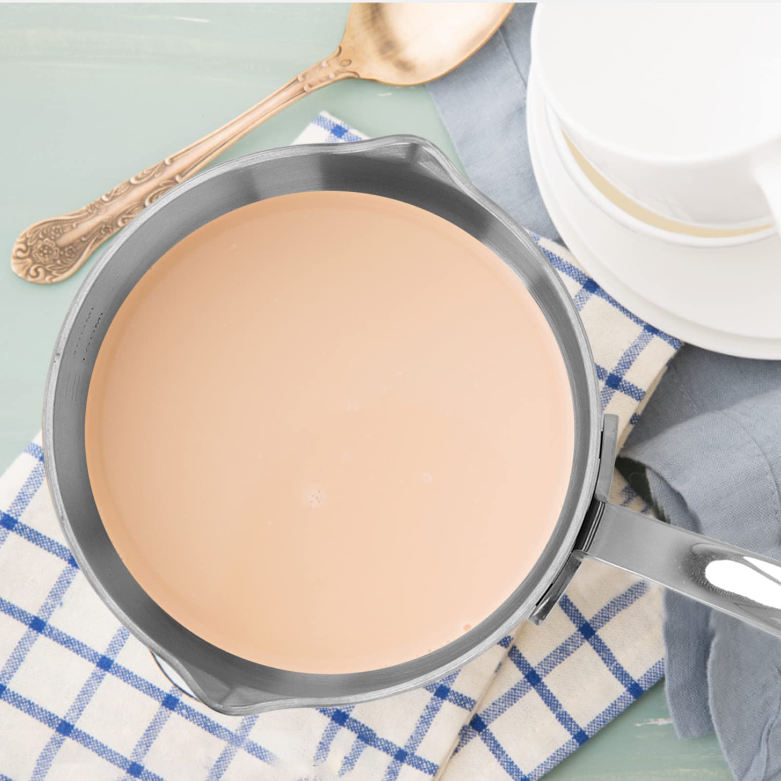 Stainless Steel Small Milk Pan - Mini Sauce Pot for Melting Butter, Chocolate, Cheese & Sugar | Perfect for Coffee, Tea, Soup, Pasta & Milk Warming | Durable Kitchen Cookware for Home & Restaurant Use