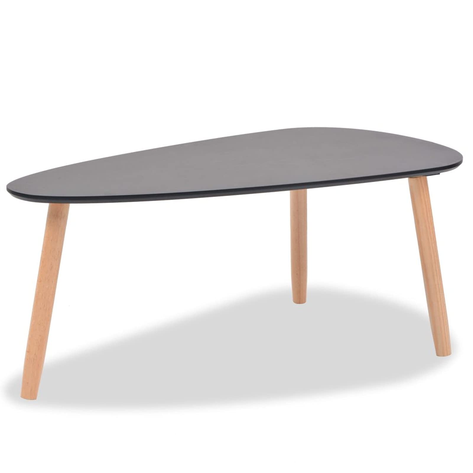 2-Piece Black Coffee Table Set - Solid Pinewood Living Room Table for Home Decor, Modern Coffee Tables for Small Spaces, Perfect for Sofa & Lounge Areas