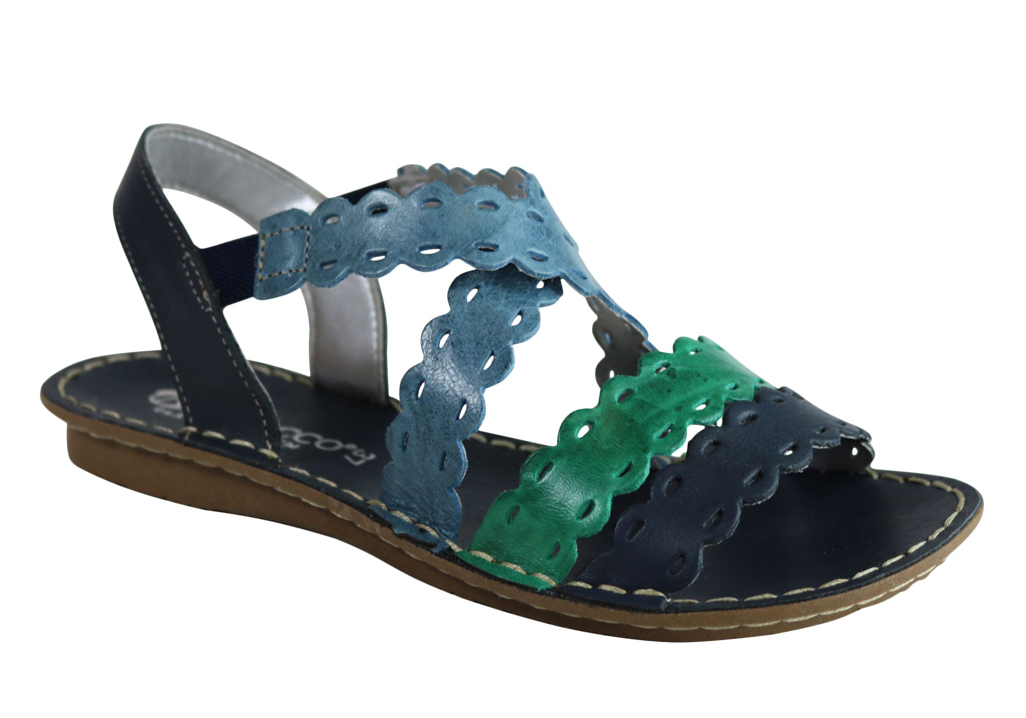 Andacco Cairns Women's Comfortable Flat Leather Sandals - Handmade in Brazil - Perfect for Beach, Vacation & Summer Walking