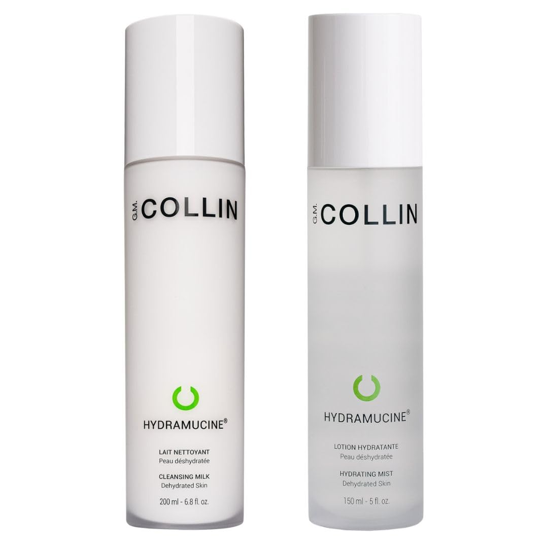 G.M. COLLIN Hydrating Skincare Set - Hydramucine Cleansing Milk & Hydrating Mist for Dry Skin | Daily Moisturizing Routine & Spa Facial Care