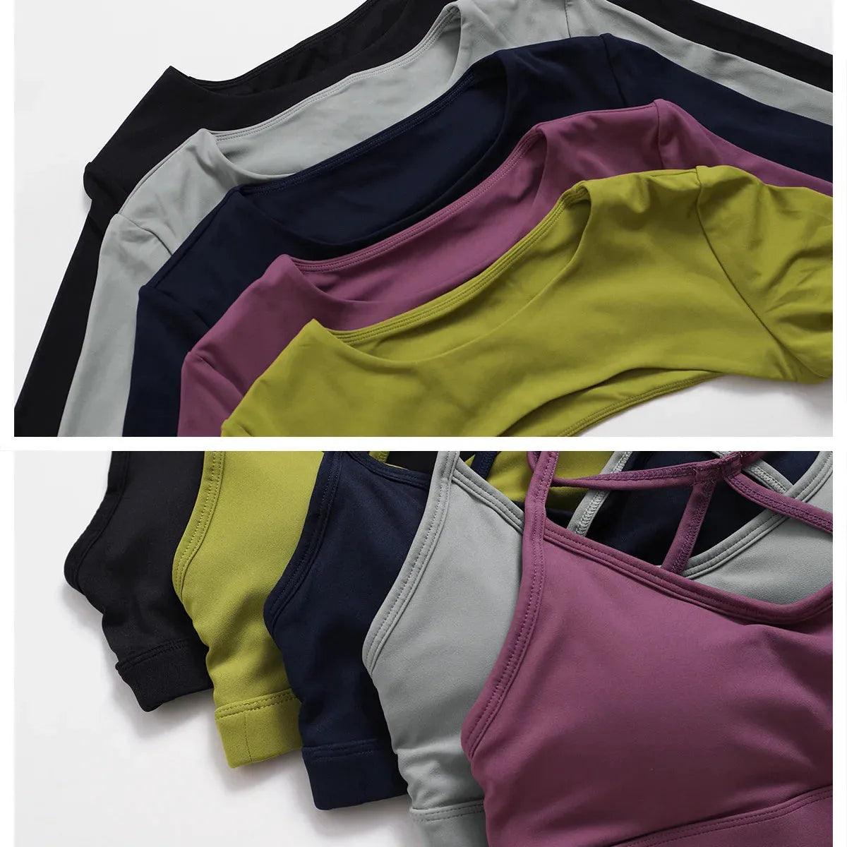 2/3PC Women's Seamless Long Sleeve Yoga Set - High Waist Workout Leggings & Sportswear Gym Clothing for Yoga, Running, Fitness & Lounge Wear