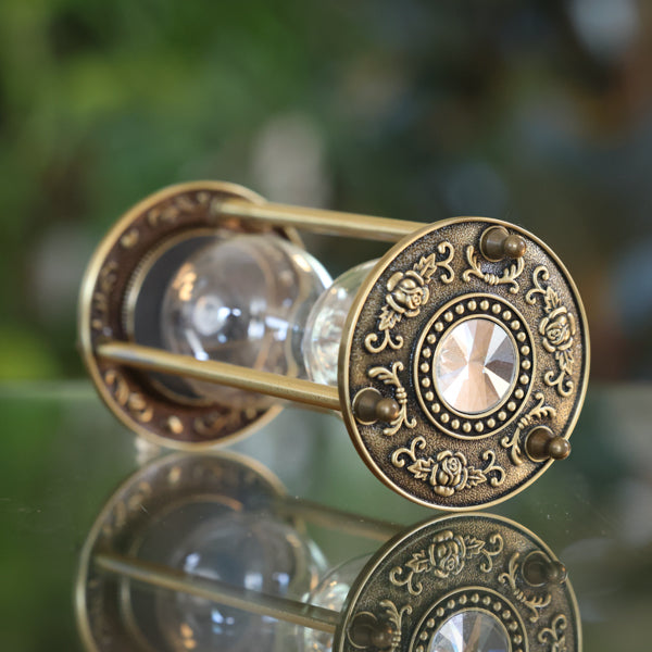 Premium Crystal & Brass Hourglass Kit - 30 Minute Sand Timer for Home Decor, Office Desk, Meditation & Gift Giving