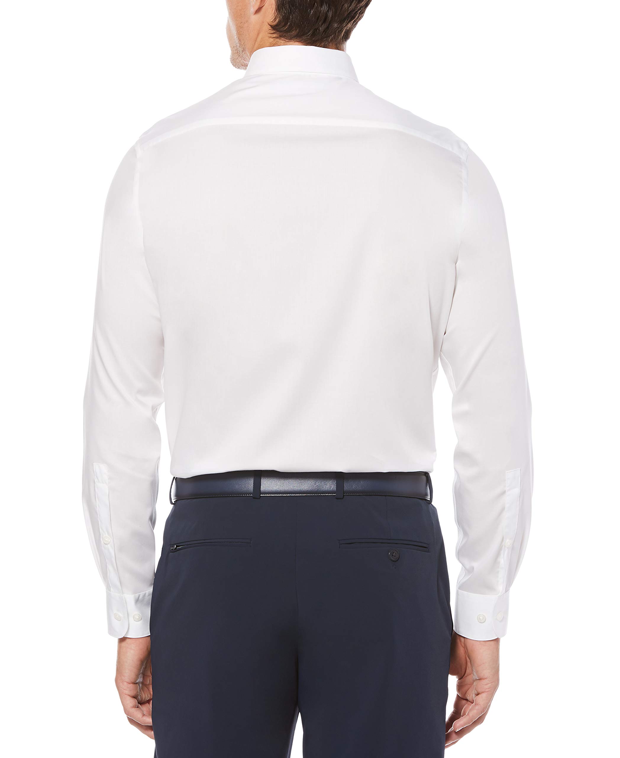 Perry Ellis Men's Non-Iron Twill Long Sleeve Dress Shirt - Point Collar, Regular Fit Button Down for Business & Formal Occasions