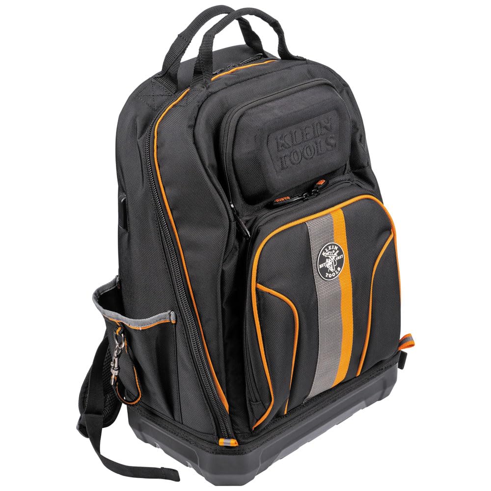 Klein Tools 62800BP Tradesman Pro Extra-Large 40-Pocket Electrician Backpack Tool Bag with Molded Bottom & Charging Port - Durable Jobsite Backpack for Electricians, Contractors & DIY Projects
