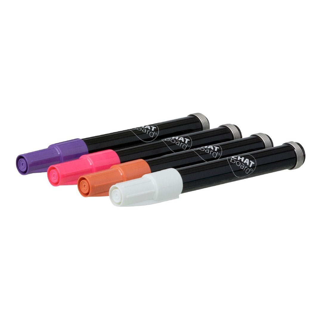 Neon Marker Set of 4 - Vibrant Dry Erase Markers for Whiteboard, Glass & Chalkboard - Perfect for Office, Classroom & Home Organization