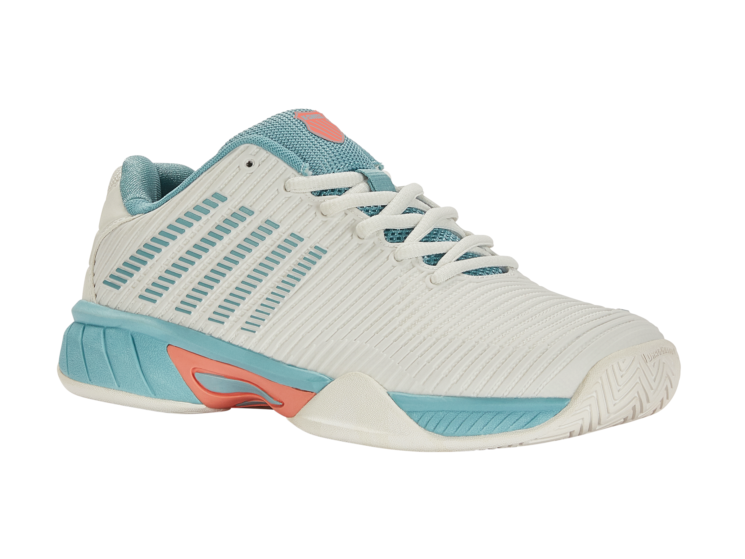 Hypercourt Express 2 Tennis Shoes - Blanc de Blanc/Nile Blue/Desert Flower Colorway | Lightweight & Durable Court Shoes for Women | Perfect for Tennis, Pickleball & Casual Wear