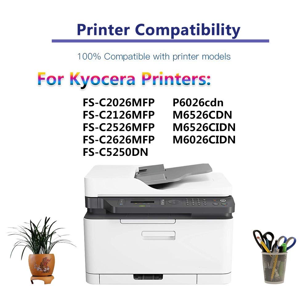 6-Pack (2C+2Y+2M) High-Quality Kyocera TK-592 TK-592C TK-592Y TK-592M Compatible Toner Cartridge Replacement for Kyocera FS-C2026 C2126 C2526 M6026 P6026 Printers | Perfect for Office & Home Printing Needs