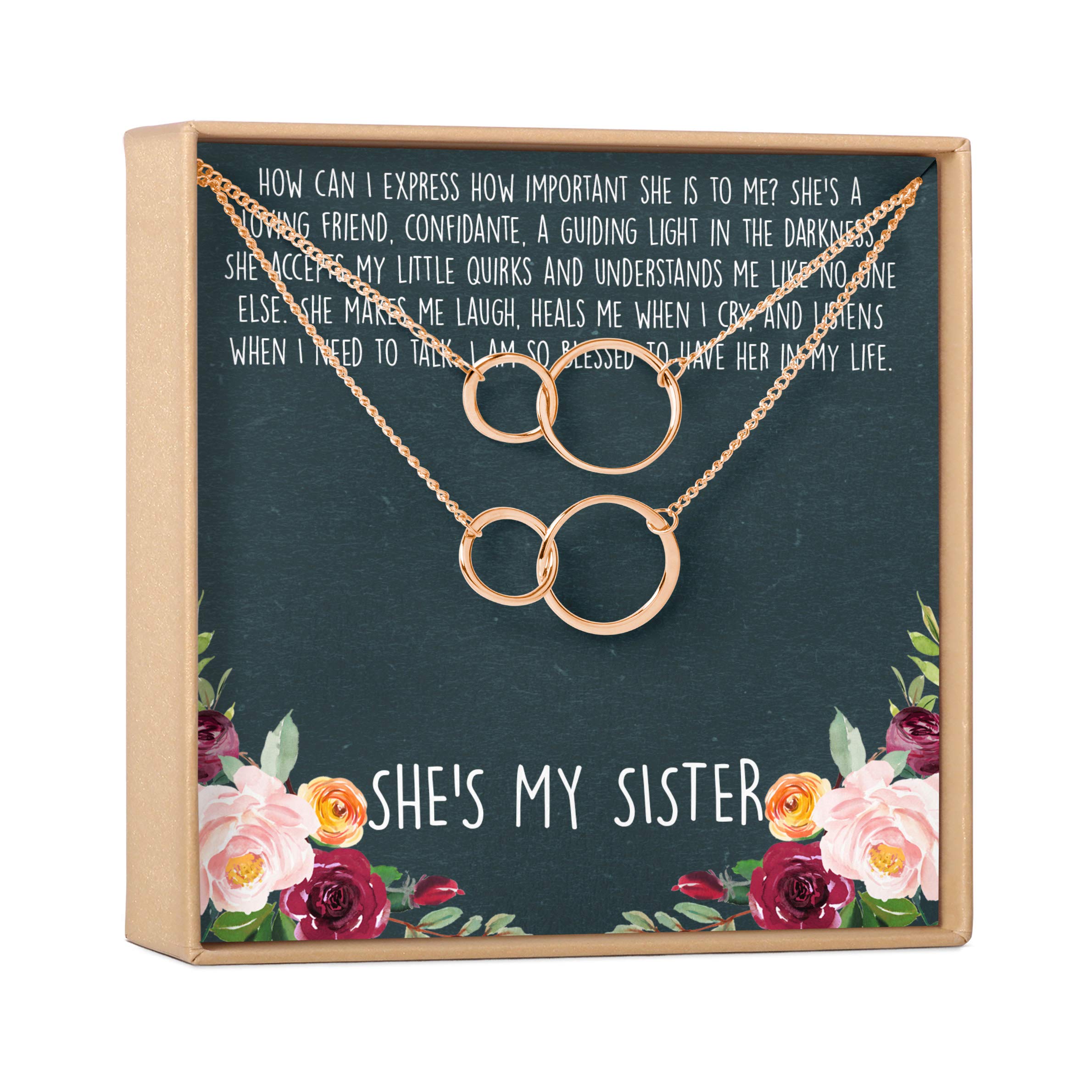 Sister Necklace Gift Set - Heart Shaped Pendant with Matching Card for Birthday, Christmas, Anniversary & Special Occasions | Perfect for Sisters, Best Friends & Loved Ones