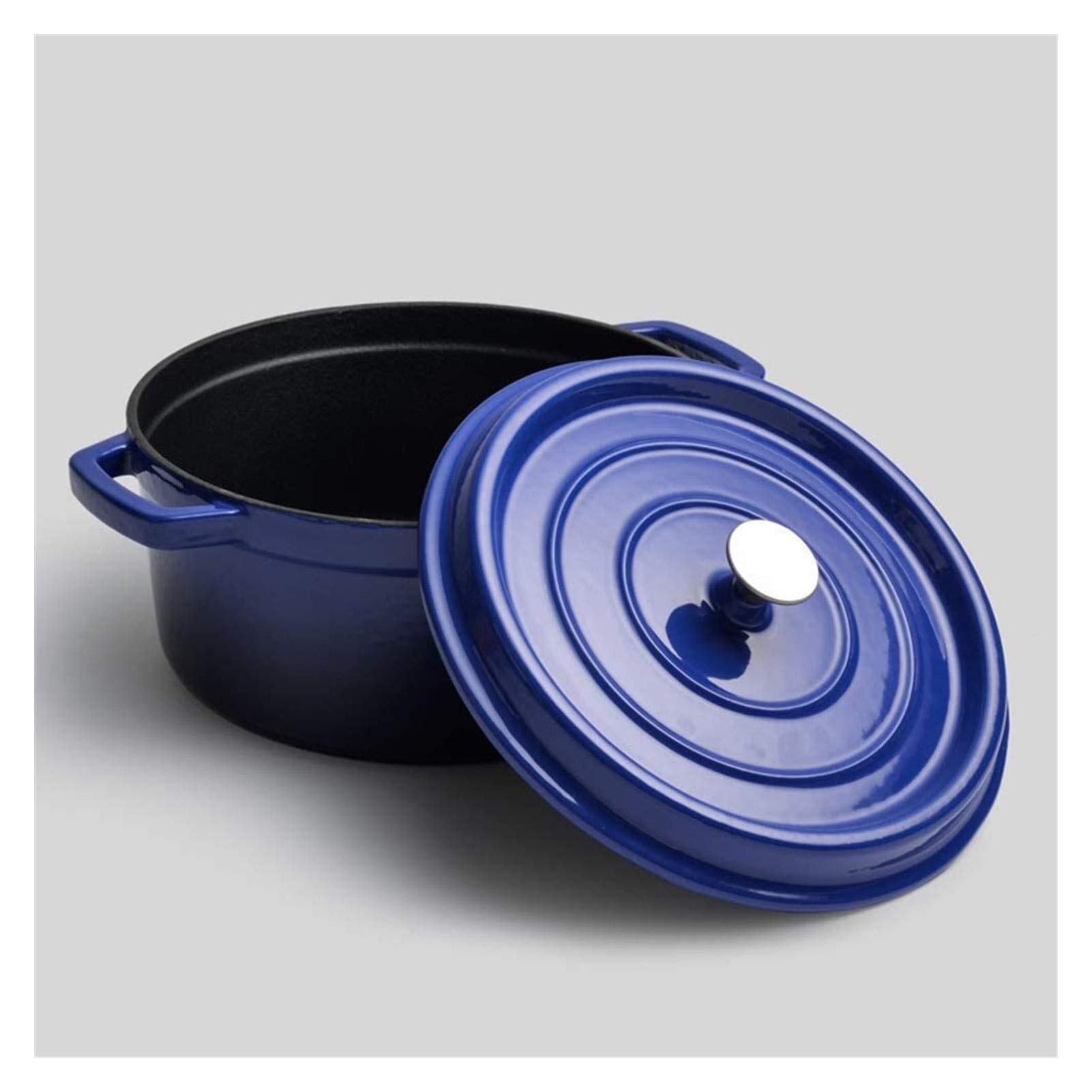 Premium Enamel Coated Cast Iron Casserole Dish - Non-Stick Ceramic Oven Safe Soup Pot with Gradient Color Design for Family Cooking | Perfect for Stews, Soups, Baking & Serving at Dinner Parties