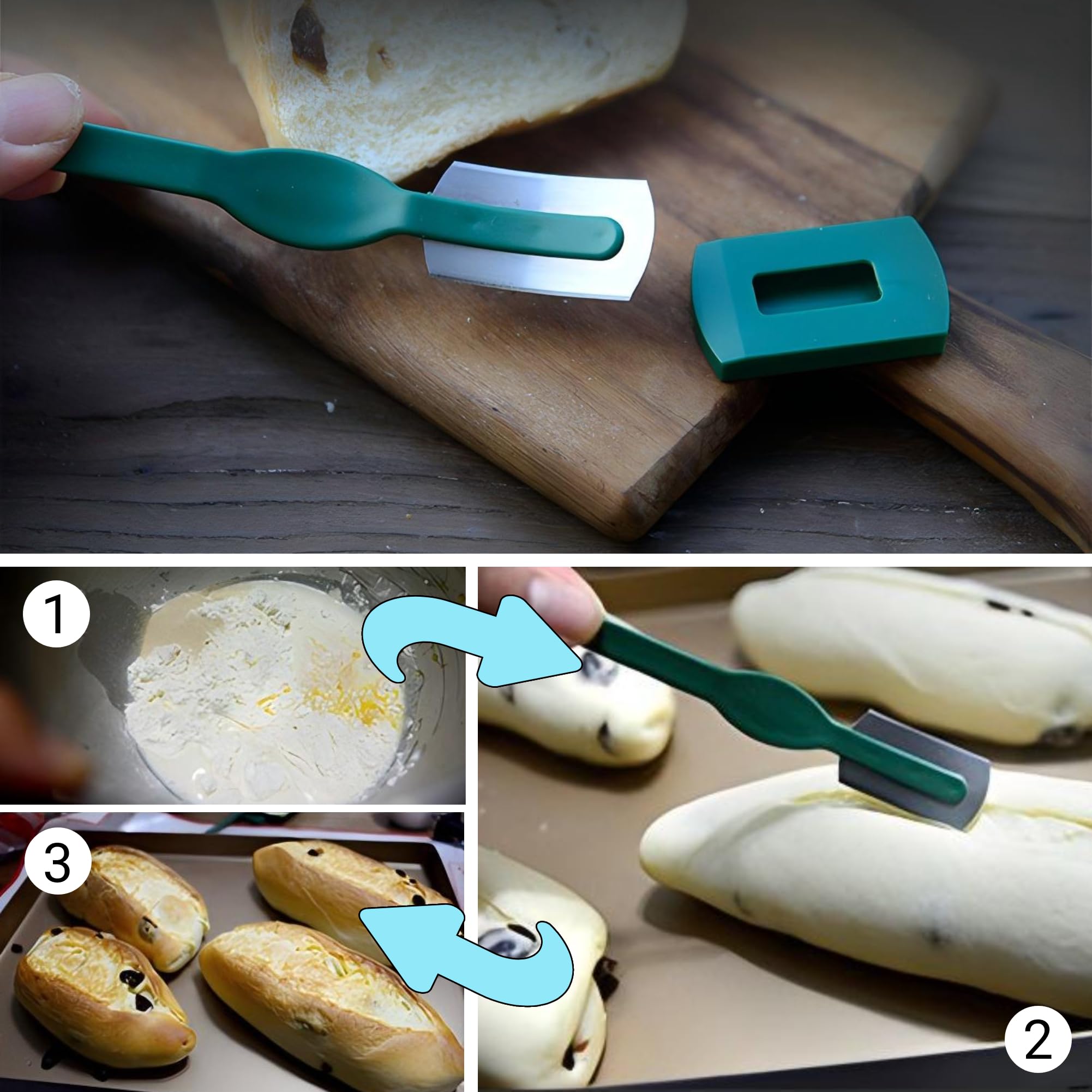 AUNMAS Bread Lame - Professional Dough Scoring Knife with Fixed Blade for French Bread Baking | Perfect for Home & Commercial Bakers | Ideal for Artisan Sourdough, Baguettes & Homemade Bread Making