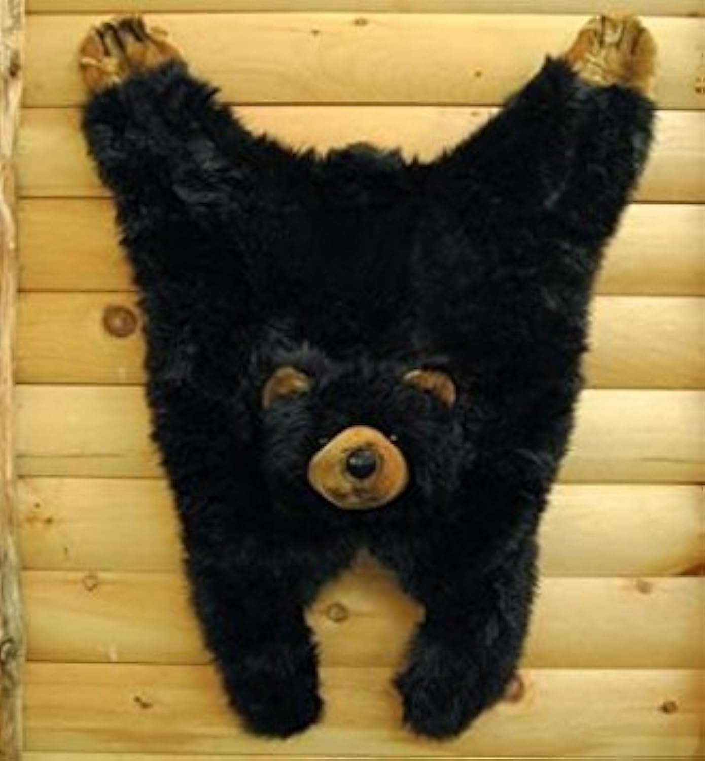 Soft & Cuddly Black Bear Plush Area Rug - 42