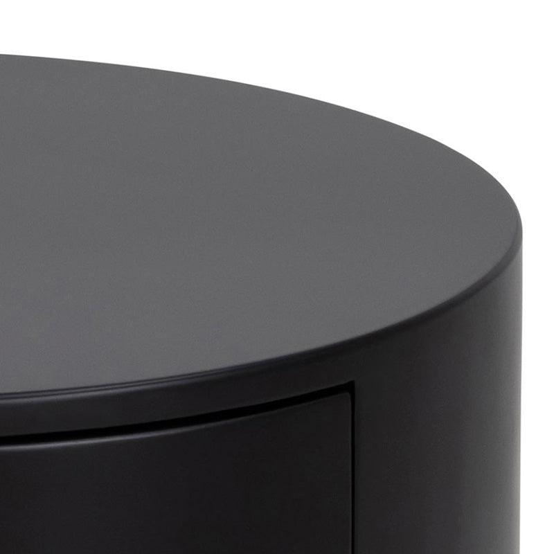 POLON Nightstand 40cm Black - Modern Bedside Table for Small Spaces, Bedroom, Living Room & Office