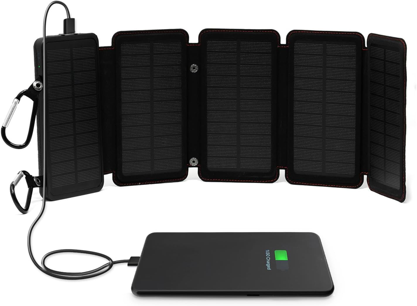 SunCharge Supernova 6000mAh Solar Power Bank with Dual USB & Wireless Charging, 5.5W Solar Panel, LED Flashlight, Shockproof & Waterproof Design - Perfect for Camping, Hiking, Emergencies, Travel & Outdoor Adventures