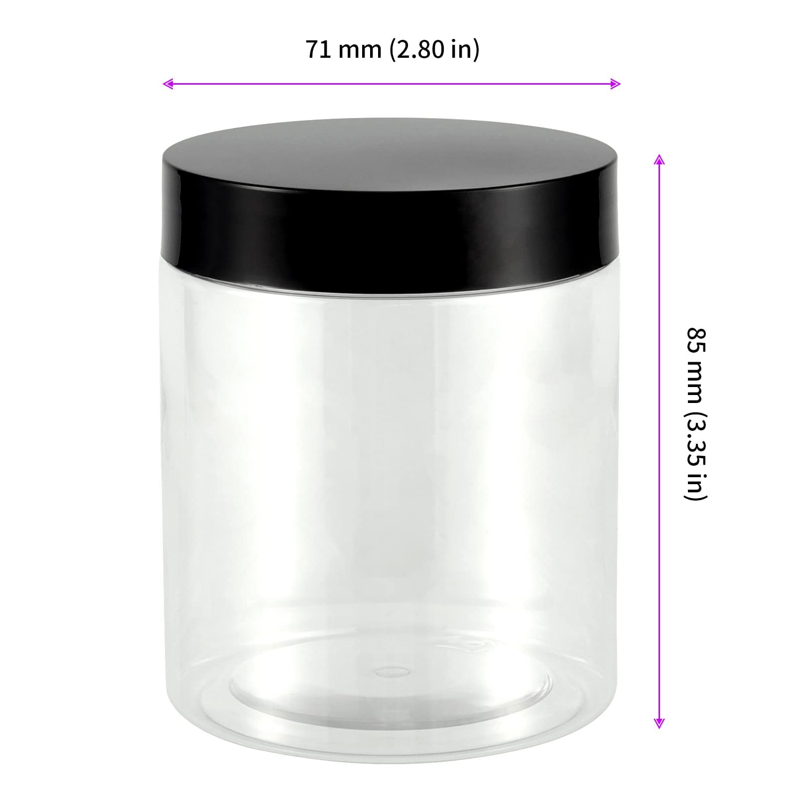 46 Pack 8 OZ Clear Plastic Jars with Lids - BPA Free Empty Slime Storage Containers, Cosmetic Jars for DIY Slime Making, Beauty Products, Food Storage | Perfect for Crafting, Organizing & Home Use