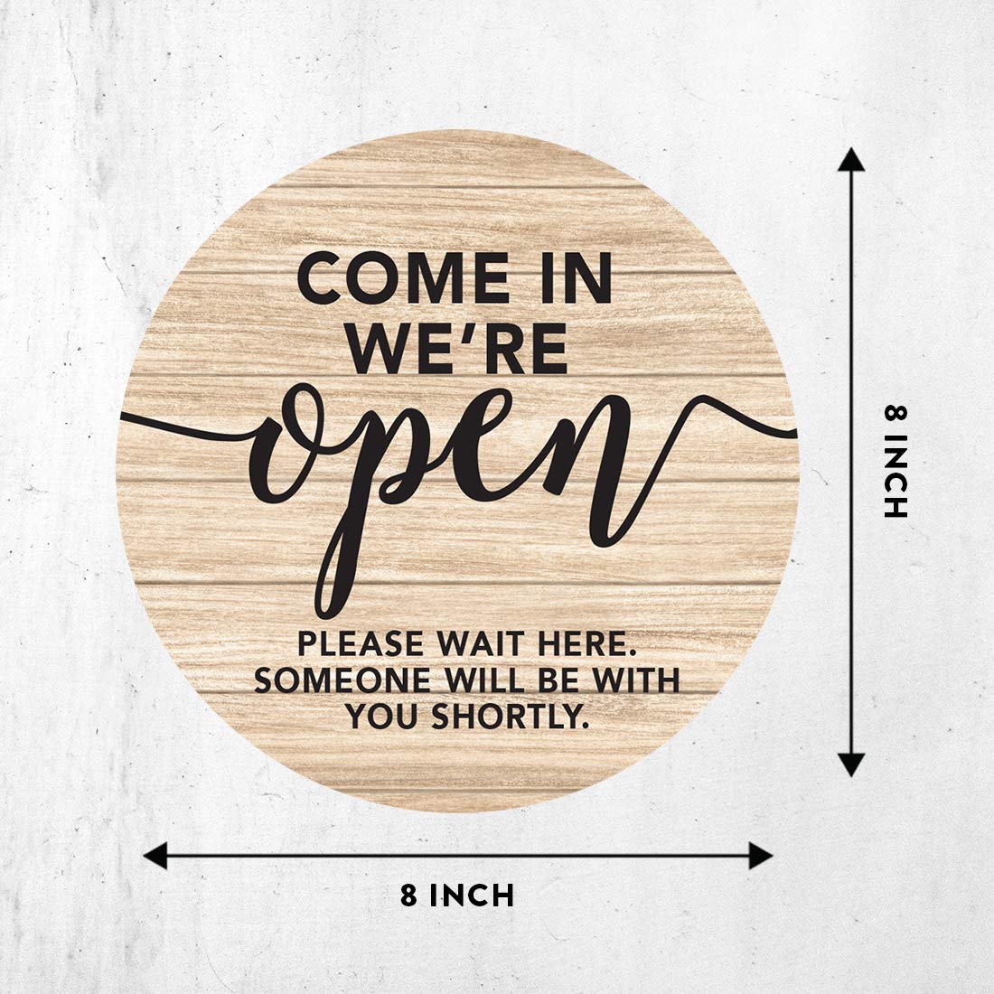 50-Pack Social Distancing Business Signs - 10 Rustic 'Come In We're Open' 8