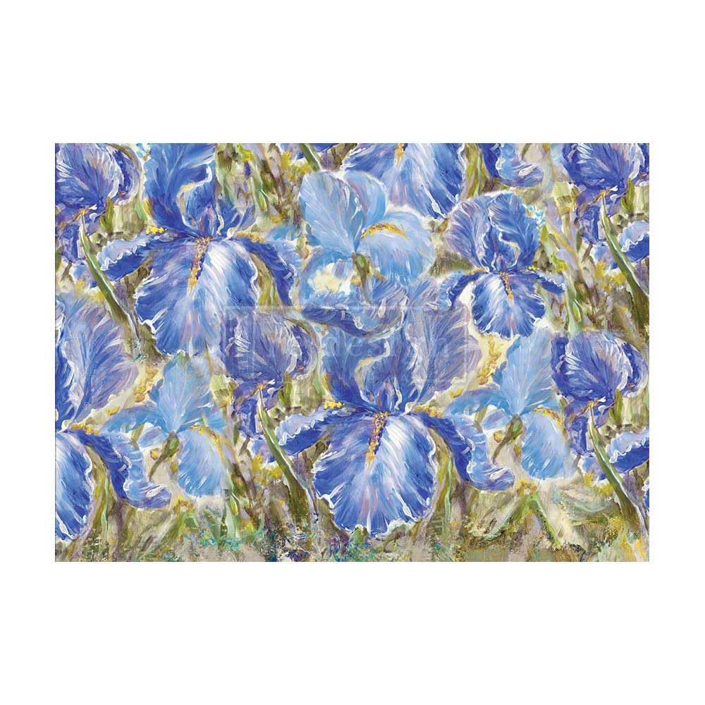 Prima Marketing Décor Rice Tissue Paper® Enchanting Iris Wall Decals - DIY Removable Wallpaper Stickers for Home Decor - Perfect for Kitchen, Living Room, Bedroom, Bathroom & Nightstands - Easy Peel & Stick Wall Murals for Home Renovation & Interior Design Projects
