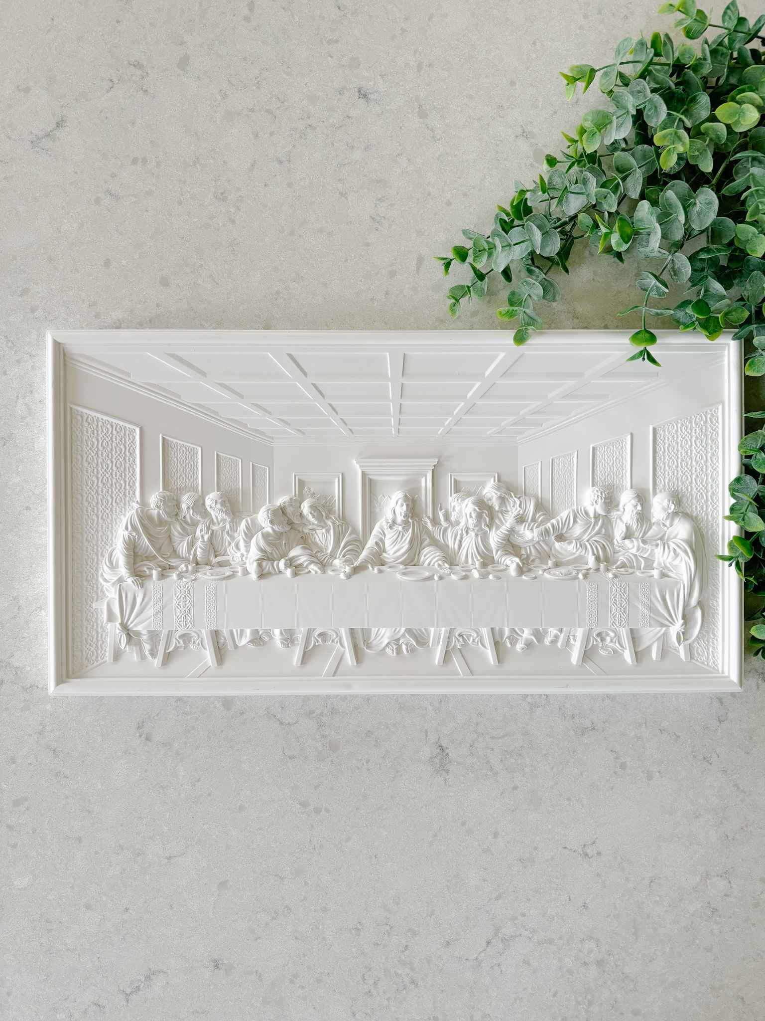 The Last Supper Wall Plaque - White Religious Home Decor for Christian Gifts & Church Interiors