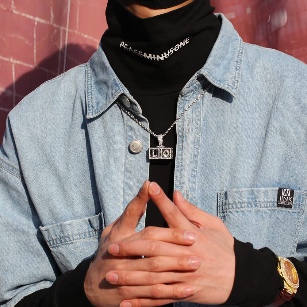 Custom Personalized Cube Dice Letter Pendant Necklace - Iced Out Simulated Diamond Hip Hop Chain for Men & Women | Perfect for Gifts, Parties, and Streetwear Fashion