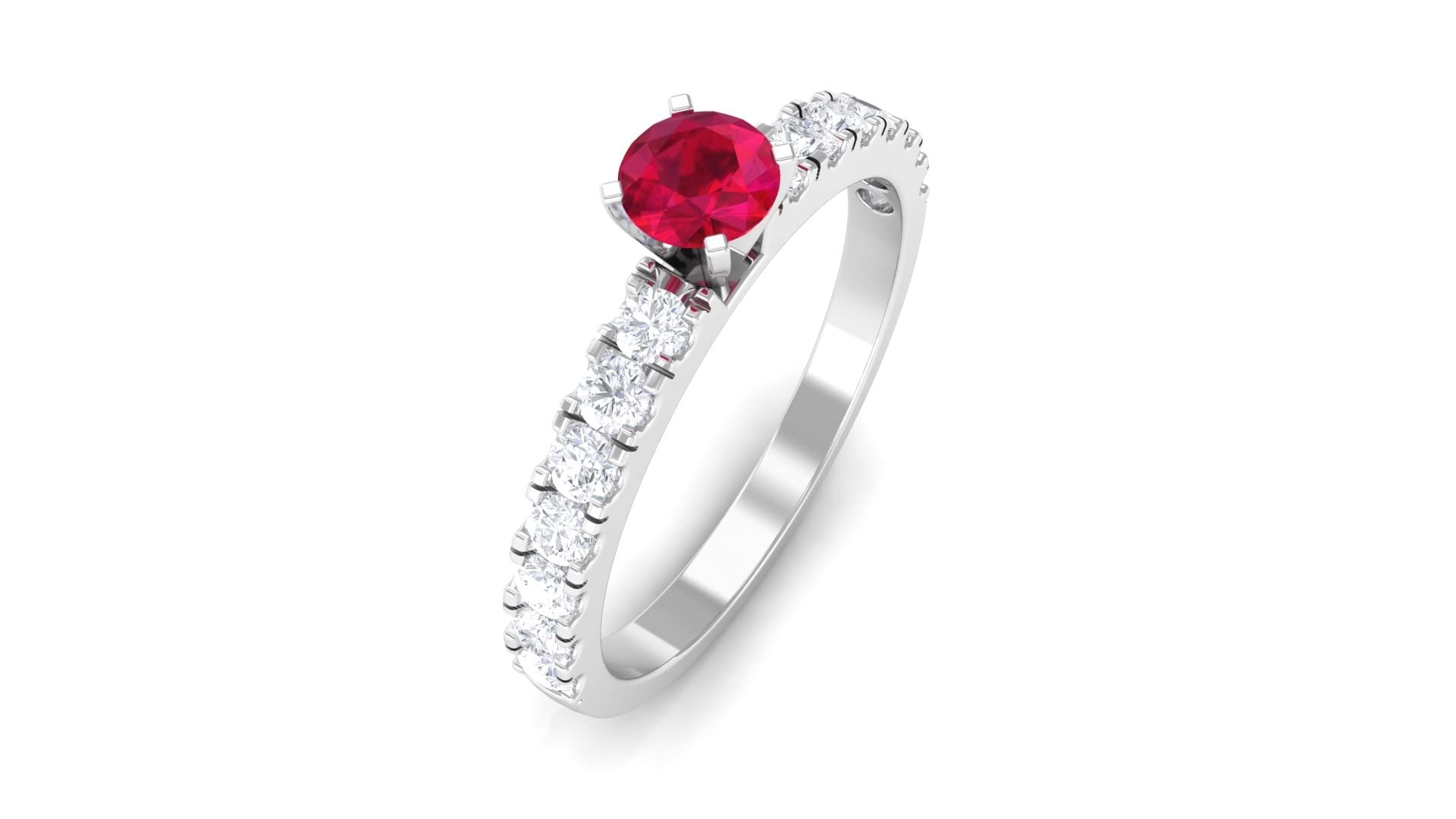 1.25 CT Natural Ruby and Diamond Engagement Ring for Women - 14K Solid Gold Minimalist Solitaire Ring - Perfect for Proposals, Anniversaries & Special Occasions