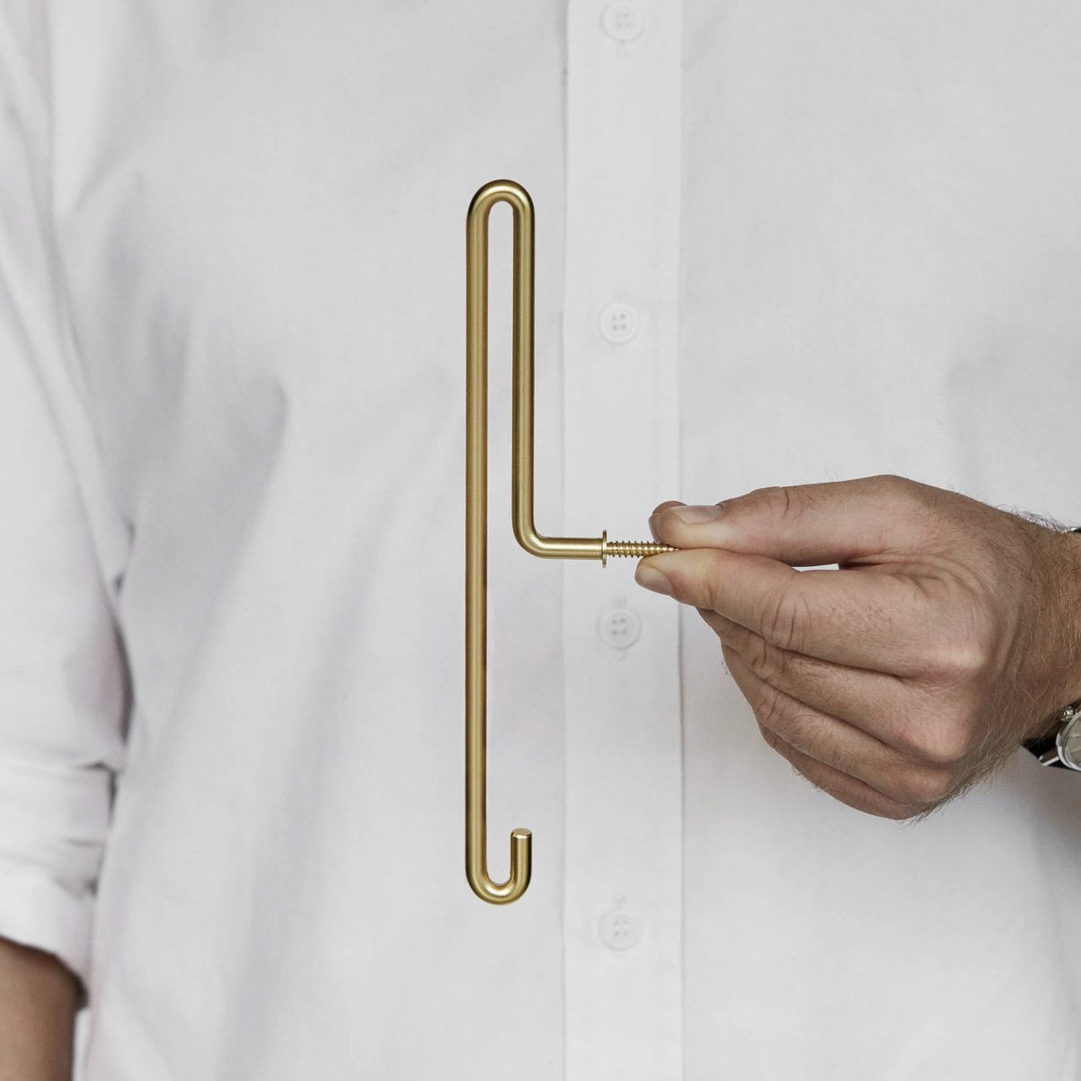 MOEBE Minimalist Wall Hook - Matt Gold Finish, Large Size - Perfect for Hanging Coats, Hats, and Decor in Modern Homes