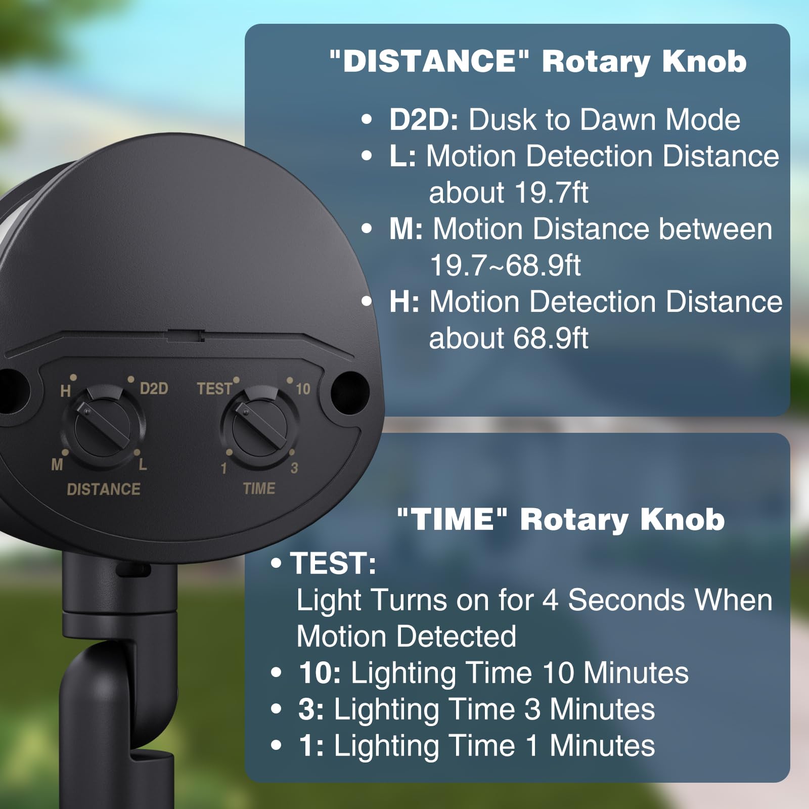 Onforu Motion Sensor Light - Adjustable Detection Distance & 180° Range, Dusk to Dawn Outdoor Security Lighting with Timer | Ideal for Porch, Garage, Yard, and Pathway Safety