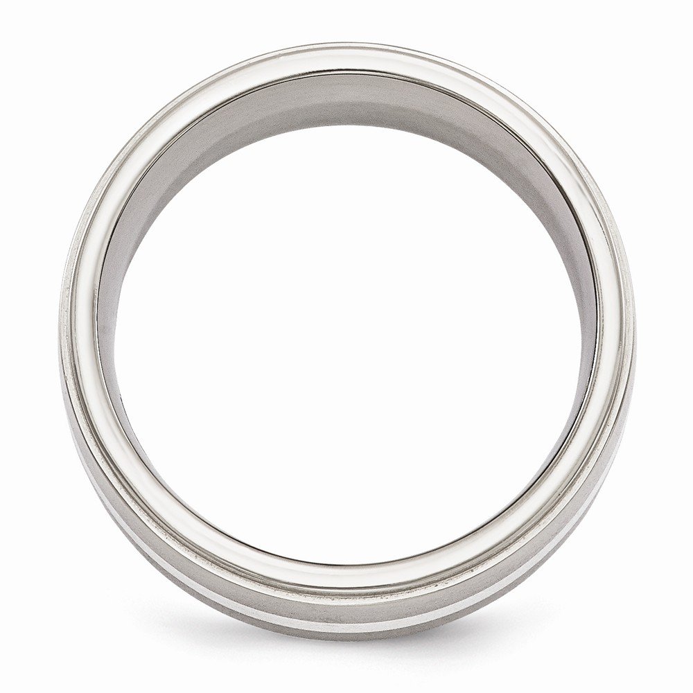 Titanium & 925 Sterling Silver Men's Wedding Band Ring - 10mm Classic Plain Design for Men - Perfect for Engagement, Anniversary, and Everyday Wear
