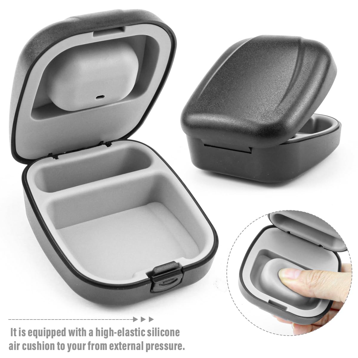 2 Pack Waterproof Hearing Aid Storage Case - Hard Protective Travel Box for Hearing Aids & Accessories - Perfect for Travel, Home & Daily Use